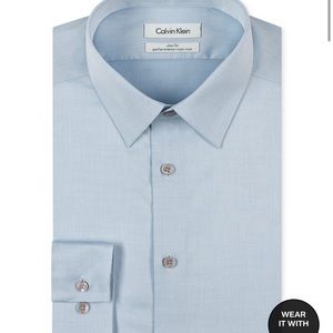 Men's Slim-Fit Non-Iron Performance Dress Shirt 16 34/35